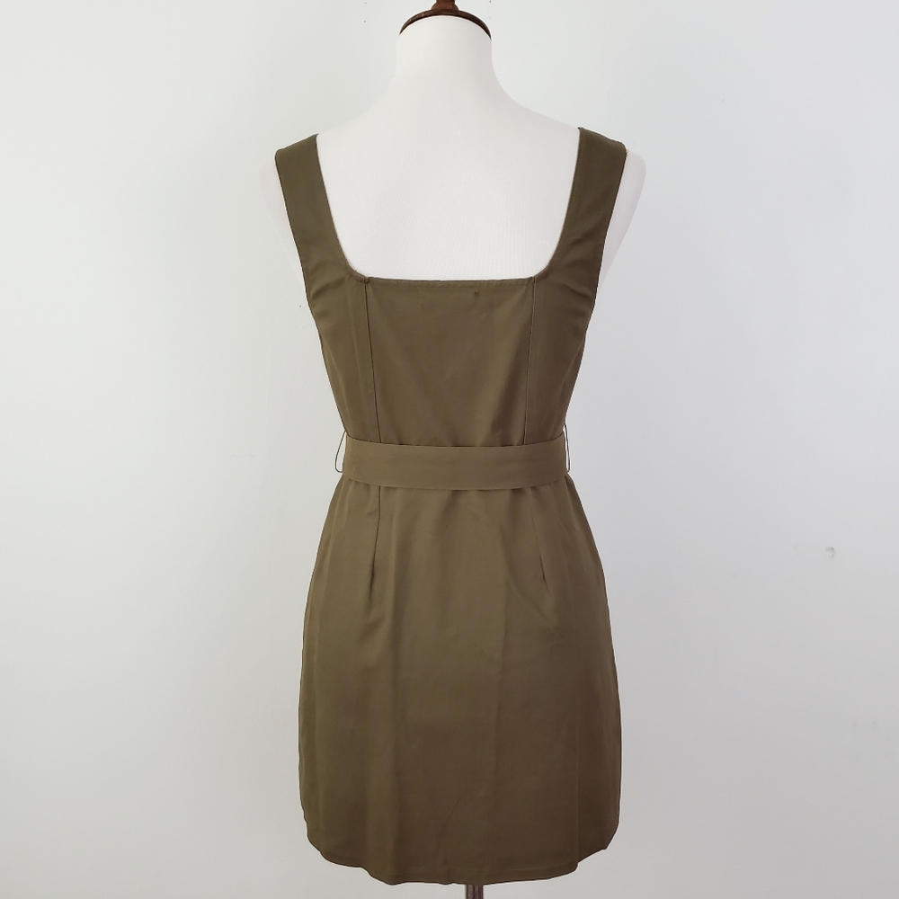 Wild Honey Olive Button Front Dress View 6